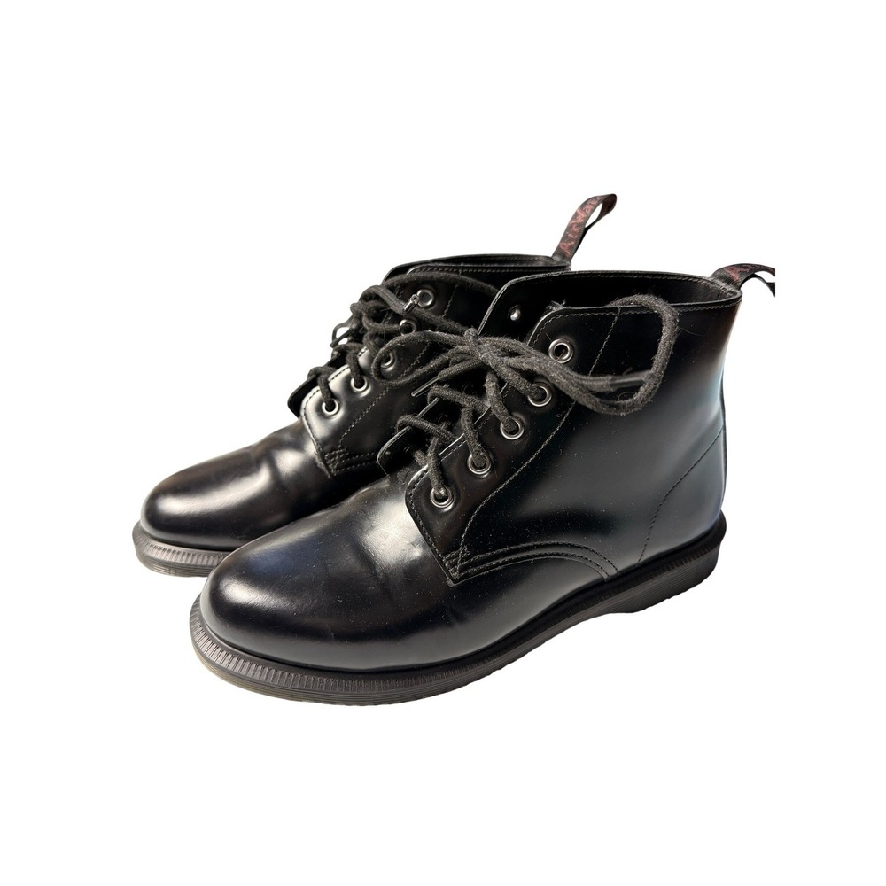 Dr Martens Emmeline Black Smooth Leather Lace Up Ankle Boots Womens 7 UK 5 EU 38